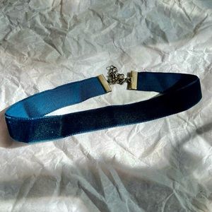 Blue Velvet Choker Necklace